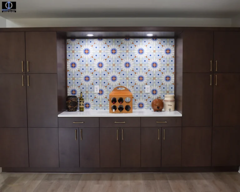 DiamondHead Kitchen with brown cabinets and beautiful backsplash