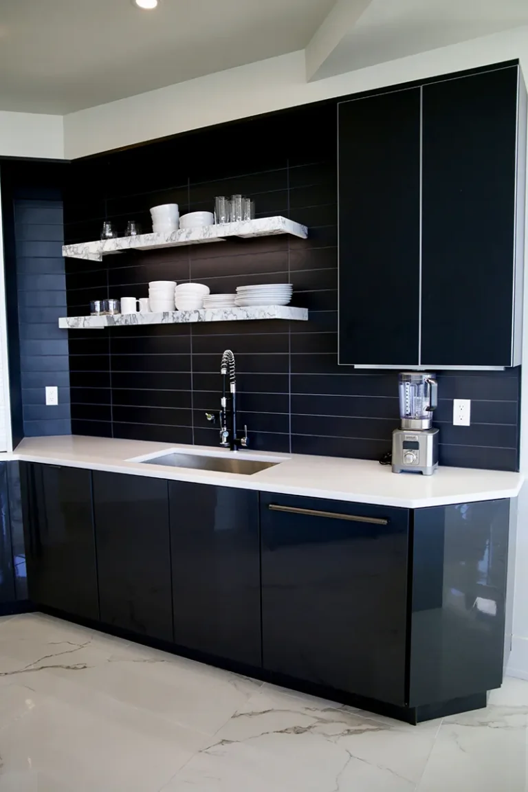 Pass black backsplash